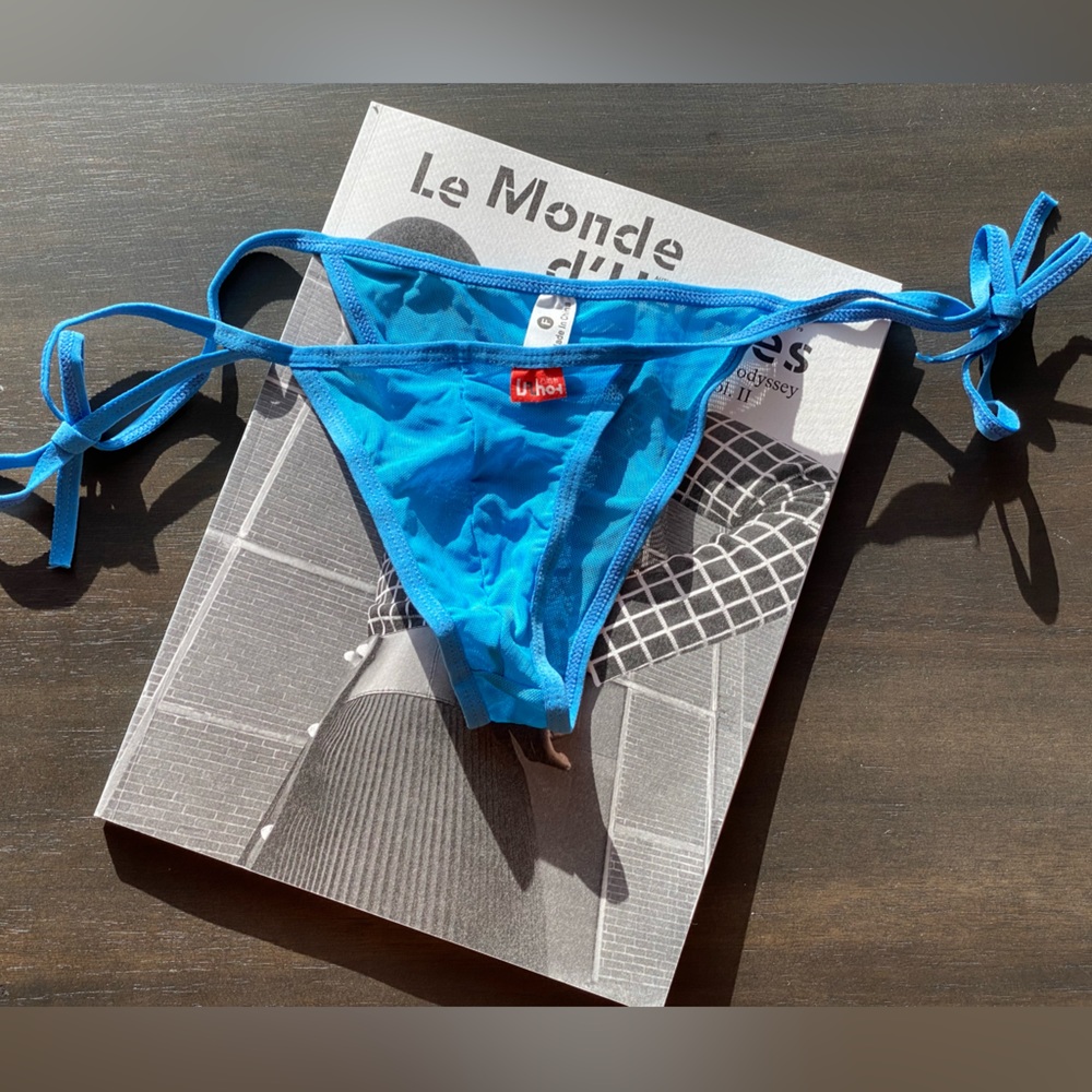 Men Mesh Bikini Bottom with strings